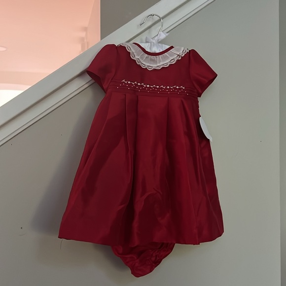 Edgehill Collection Ruffle Neck Short Sleeve Taffeta Dress - Picture 5 of 13